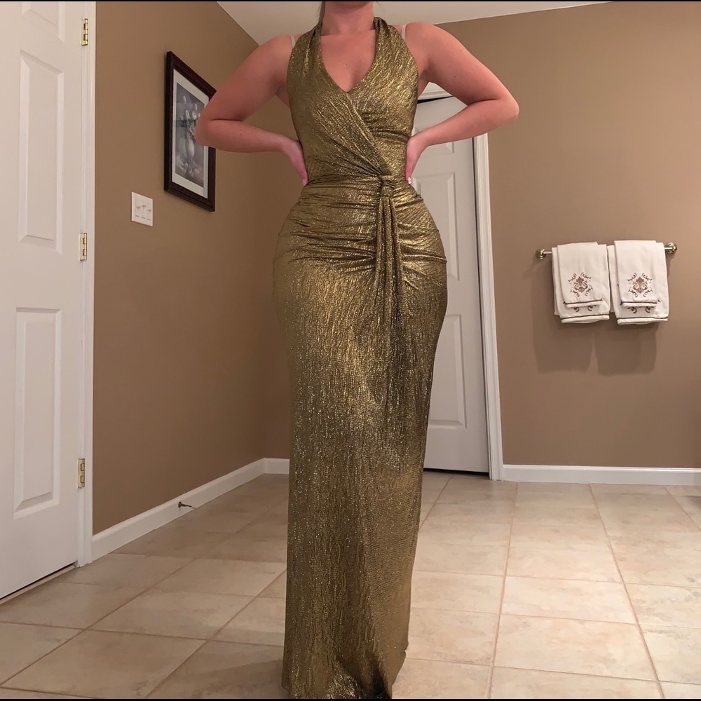 cache gold elegant dress